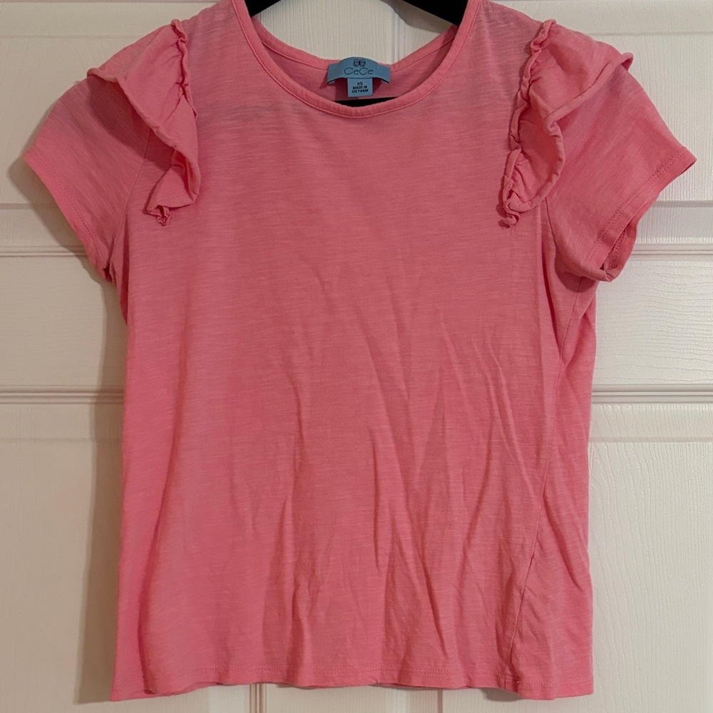 CeCe Ruffle Sleeve Top - Light Pink - Size XS
